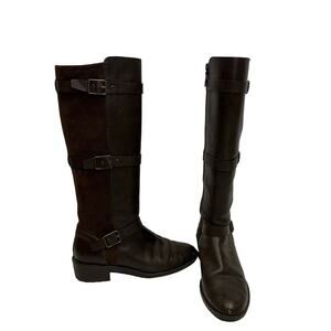 Cole Haan Brown Leather & Suede Knee-High Boots - Size 7